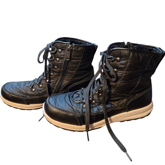 Water Proof 10 Black Men's Insulated Combat Boots Shoes Lace Up - Picture 2 of 6